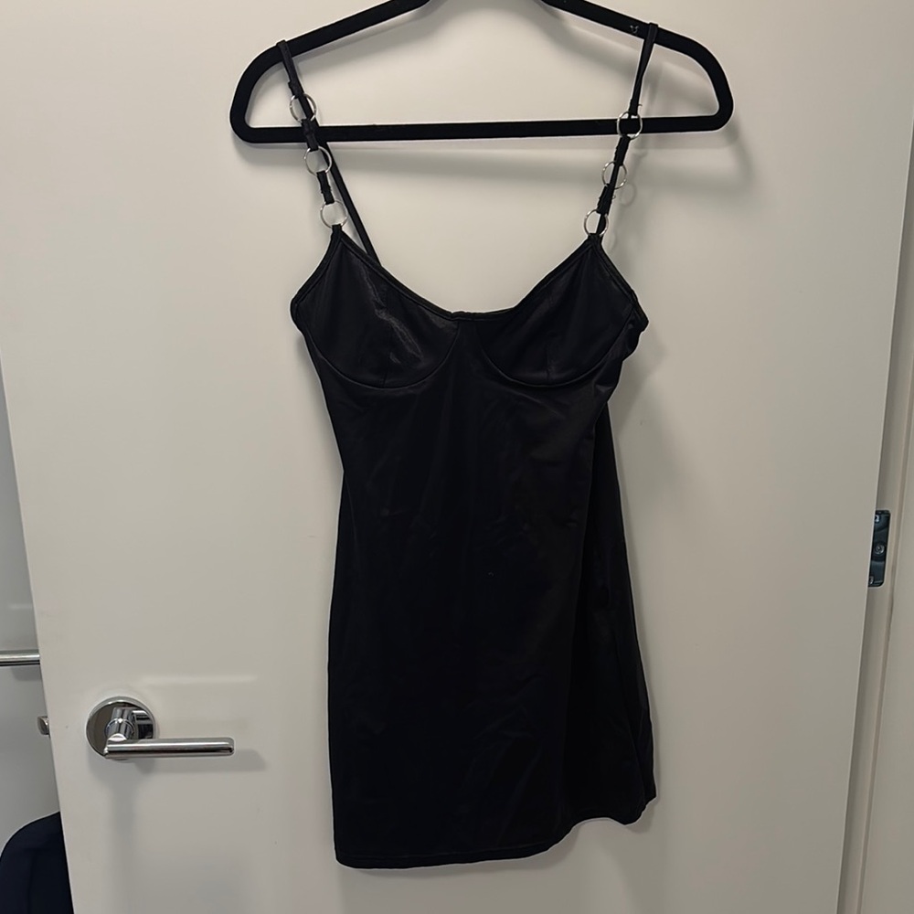 Chic Black Mini Dress with Straps